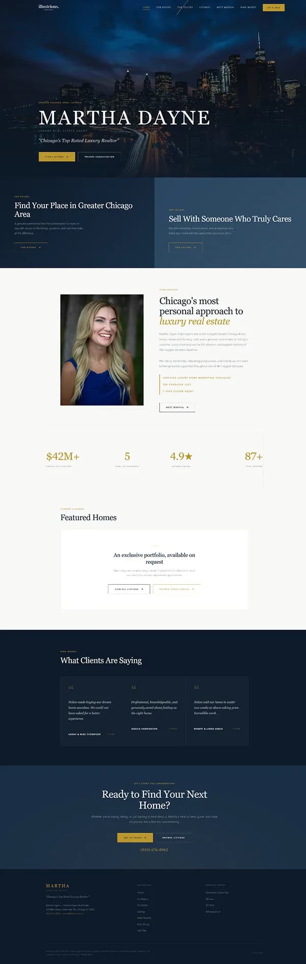 Luxury real estate website, the whole home page