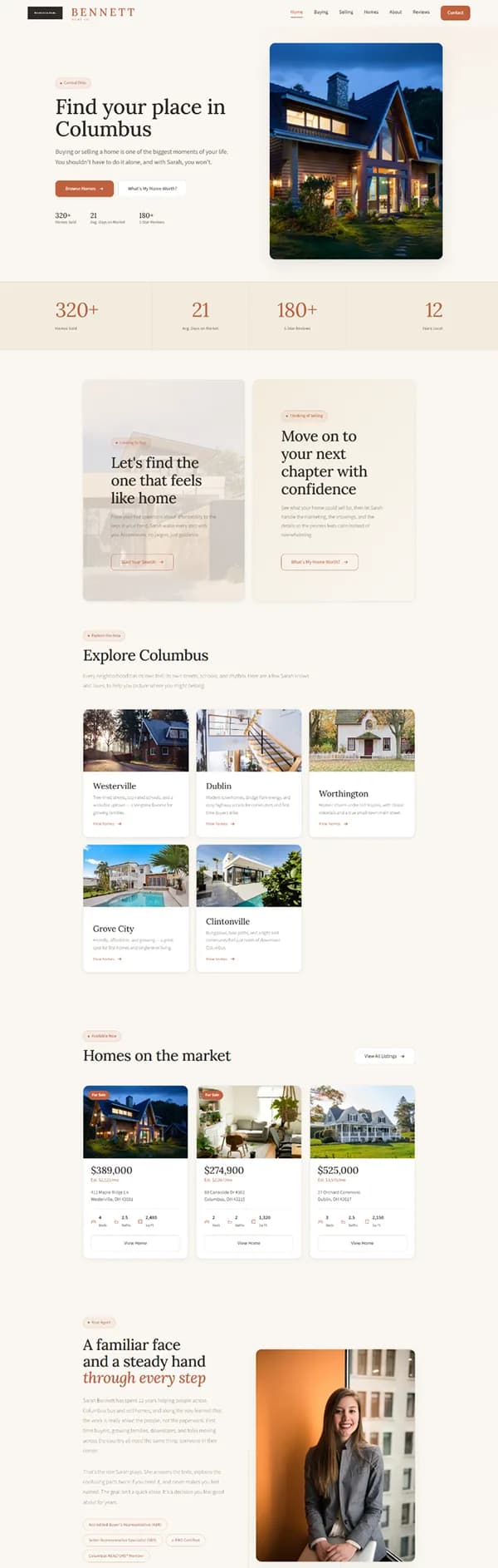 Residential real estate website, the whole home page